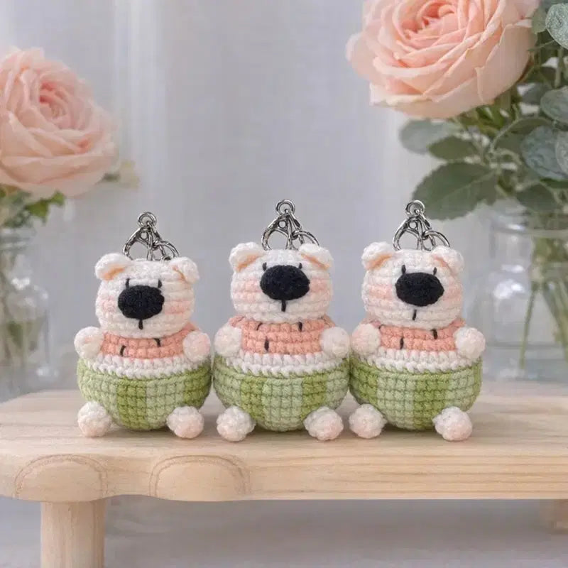 [BUNJANG] Watermelon Bear Charm / 수박먹은 곰인형키링