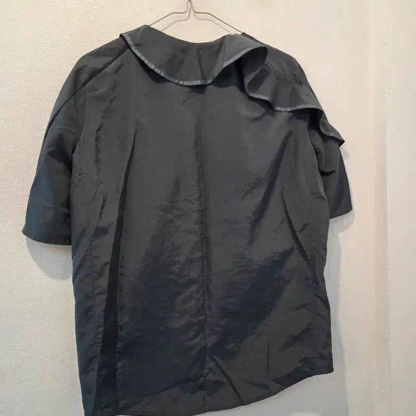 [BUNJANG] System Charcoal Gray Short Sleeve Blouse / 시스템 차콜 그레이 반팔 블라우스