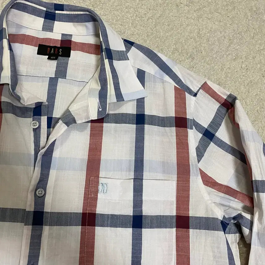 [BUNJANG] Daks Check Long Sleeve Shirt 105 / 닥스 체크 긴팔 셔츠 105