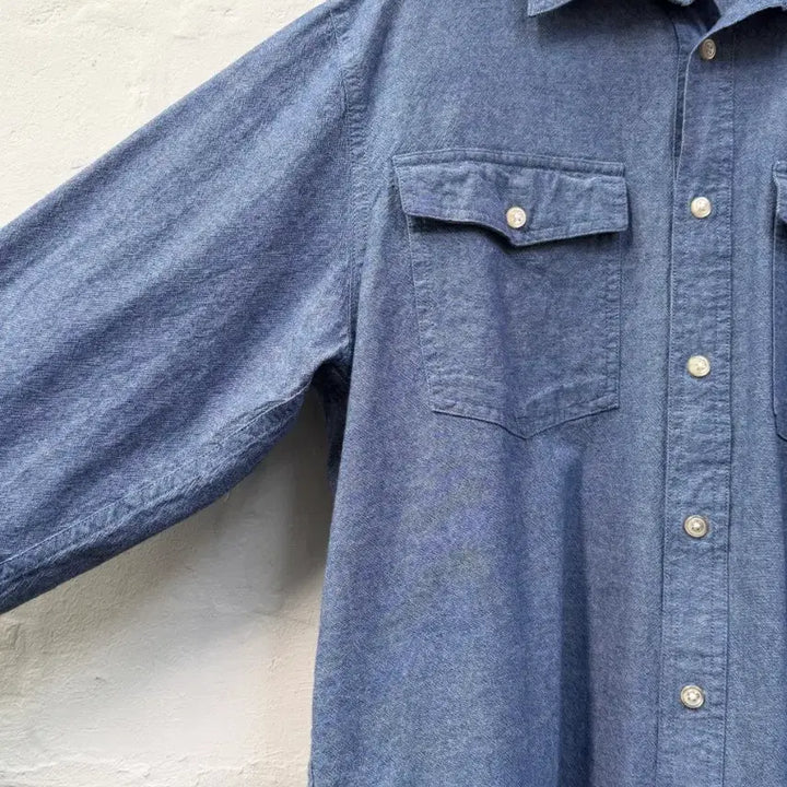 [BUNJANG] 96 Dungaree Vintage Chambray Work Shirt (L) / 96 Dungaree 빈티지 샴브레이 워크셔츠 L