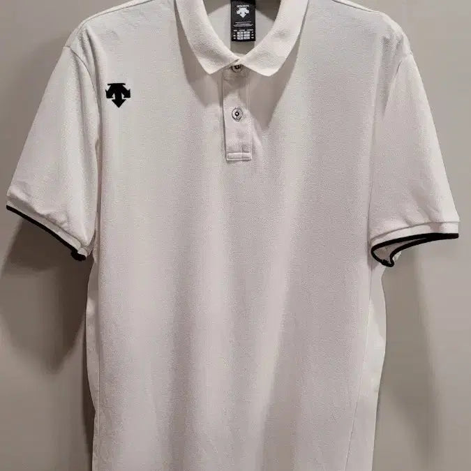 [BUNJANG] Descente White Polo T-Shirt / 데상트 화이트 폴로 반팔티셔츠