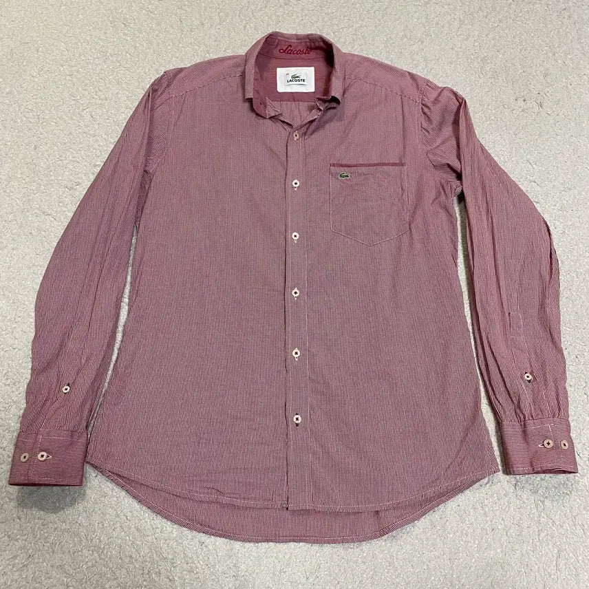 [BUNJANG] Lacoste Striped Long Sleeve Shirt Size 38 / 라코스테 스트라이프 긴팔 셔츠 38