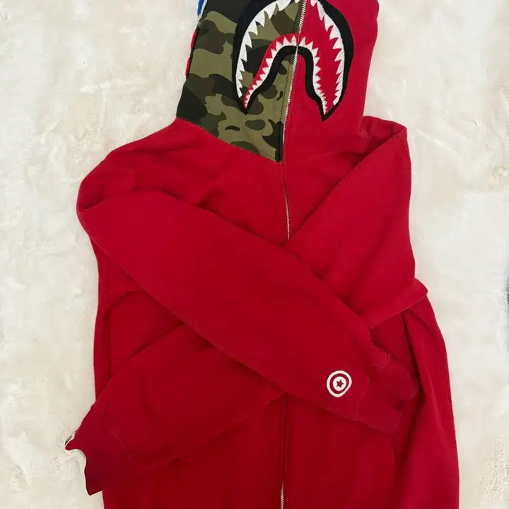 [BUNJANG] A Bathing Ape Shark Hoodie Red/Camo 2XL / 베이프 샤크후드 적계&amp;카모 2XL 판매합니다