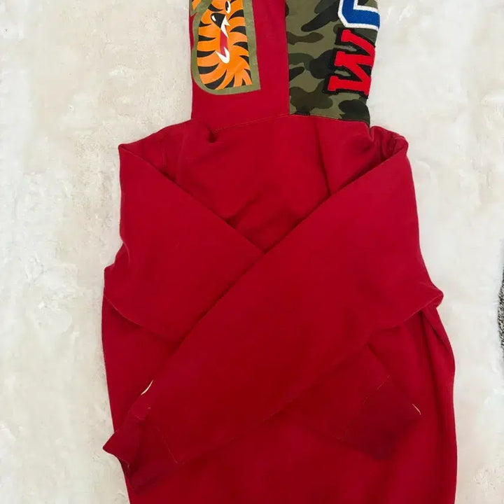 [BUNJANG] A Bathing Ape Shark Hoodie Red/Camo 2XL / 베이프 샤크후드 적계&amp;카모 2XL 판매합니다