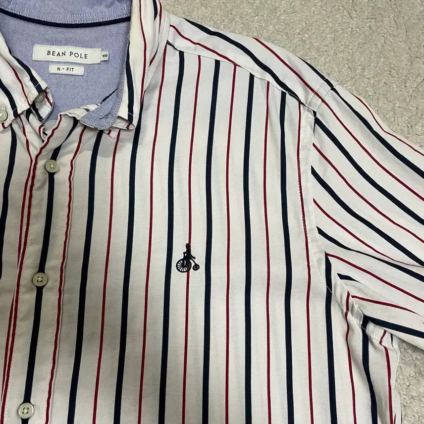 [BUNJANG] Beanpole Striped Short-Sleeve Shirt Size 100 / 빈폴 스트라이프 반팔 셔츠 100