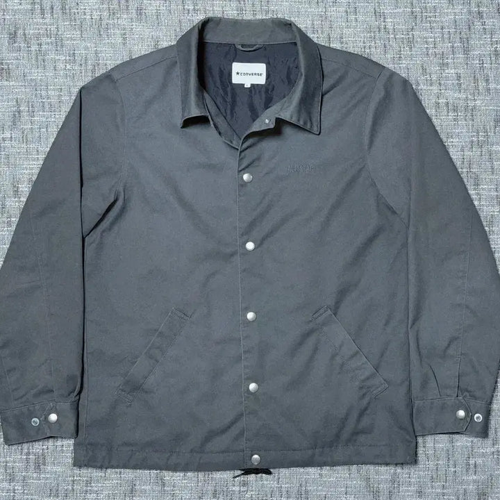 [BUNJANG] Converse All Star Big Logo Coach Jacket (Charcoal) / [L] 컨버스 올스타 빅로고 코치 자켓 (차콜)