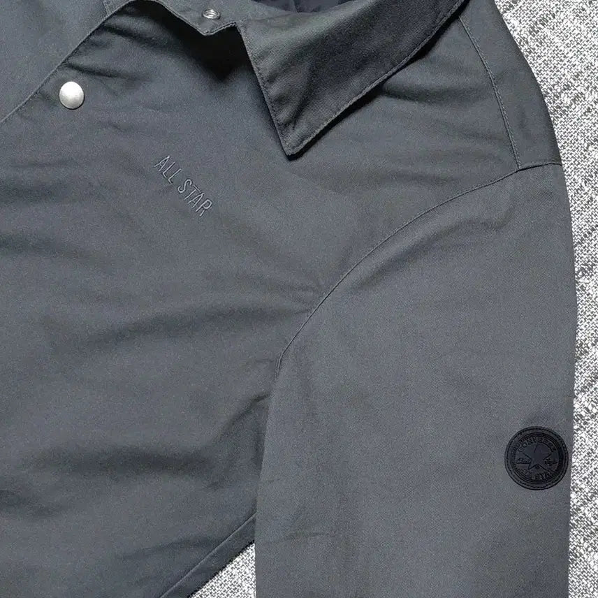 [BUNJANG] Converse All Star Big Logo Coach Jacket (Charcoal) / [L] 컨버스 올스타 빅로고 코치 자켓 (차콜)