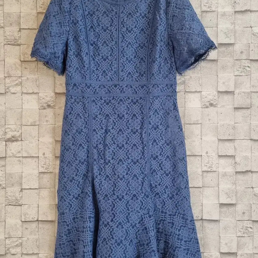 [BUNJANG] Zooc Embroidered Lace Midi Dress / zooc 주크 블루 자수레이스 미디원피스