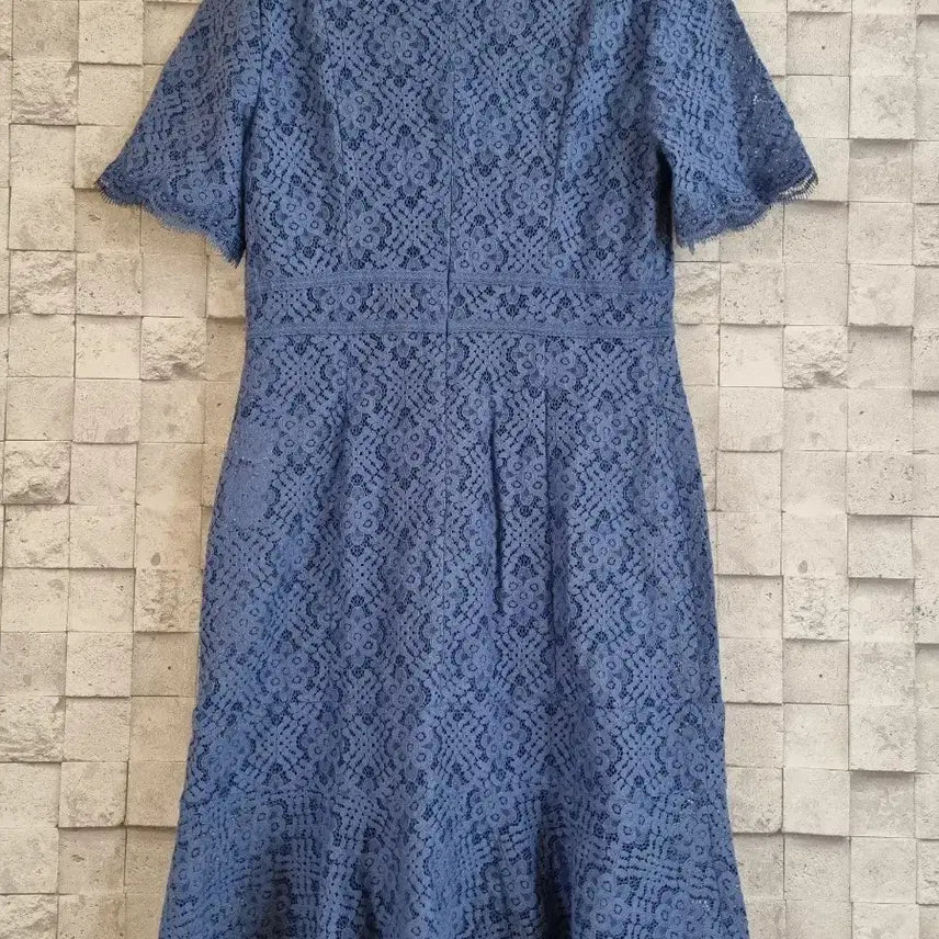 [BUNJANG] Zooc Embroidered Lace Midi Dress / zooc 주크 블루 자수레이스 미디원피스