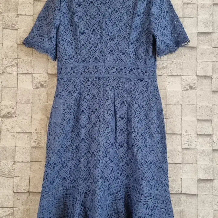 [BUNJANG] Zooc Embroidered Lace Midi Dress / zooc 주크 블루 자수레이스 미디원피스