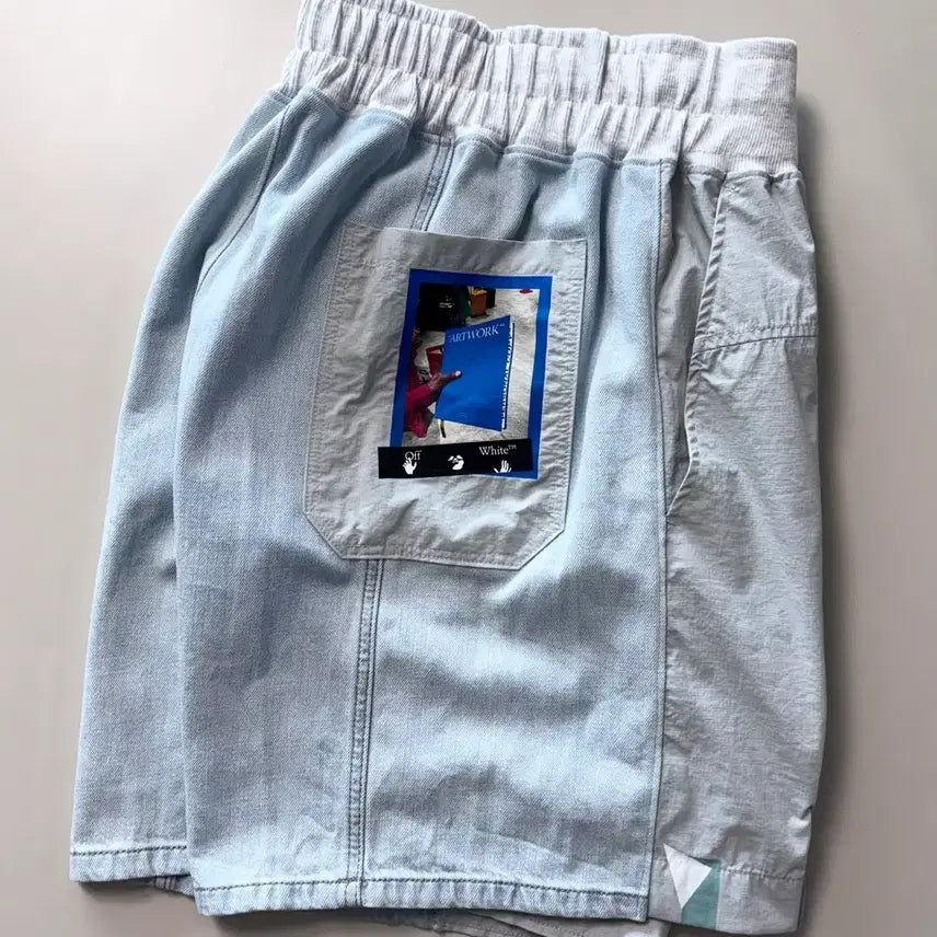 [BUNJANG] Off-White Artwork Custom Short Pants / [31~34] off-white, 아트워크 쇼트팬츠