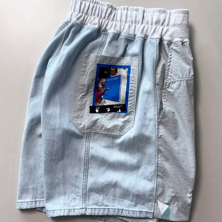 [BUNJANG] Off-White Artwork Custom Short Pants / [31~34] off-white, 아트워크 쇼트팬츠