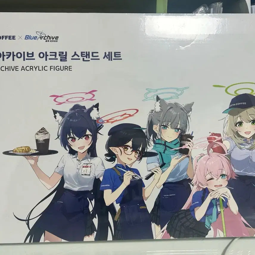 [BUNJANG] Blue Archive Acrylic Stand Set (Unsealed) / 미개봉)이디야 콜라보x블루 아카이브 아크릴 스탠드 세트