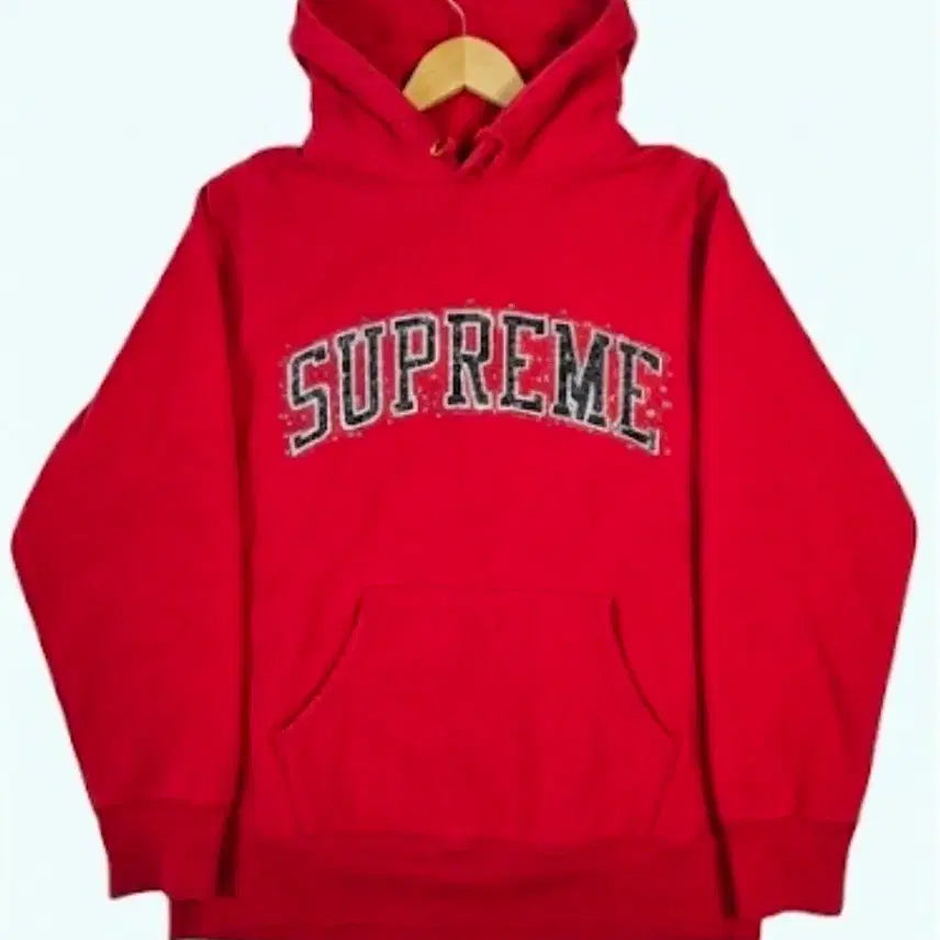 [BUNJANG] Supreme Arc Water Hooded Sweatshirt Red M / 슈프림 아크 워터 후드 레드