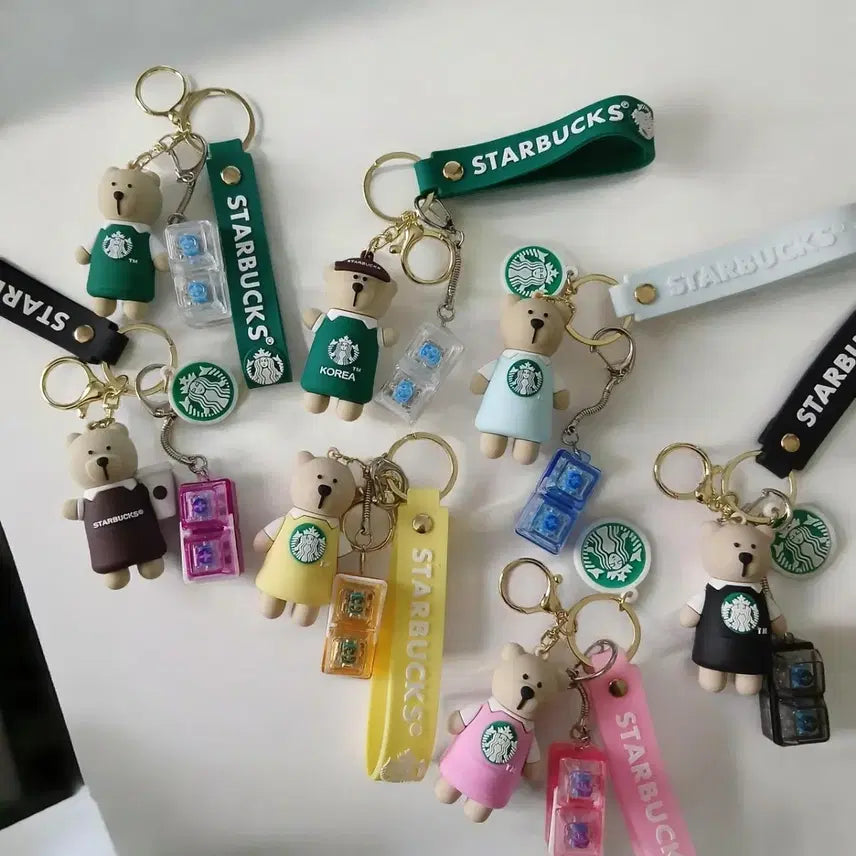 [BUNJANG] Starbucks Keyring with 2-LED Keycap Set / 스타벅스키링과LED2구키캡