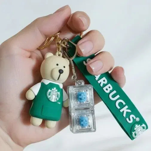 [BUNJANG] Starbucks Keyring with 2-LED Keycap Set / 스타벅스키링과LED2구키캡