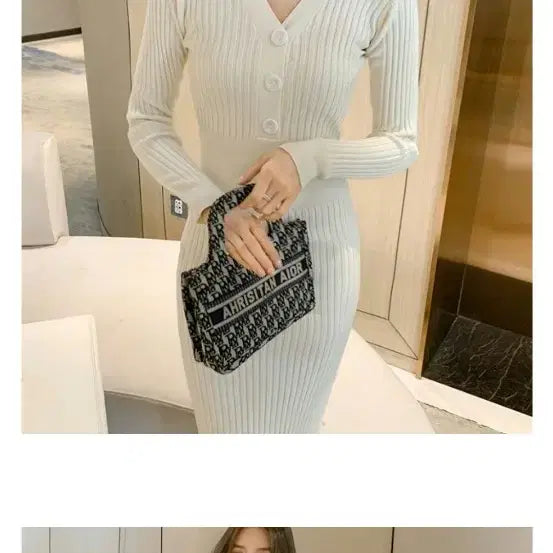 [BUNJANG] Black Knit Long Dress / 블랙 니트 롱 원피스