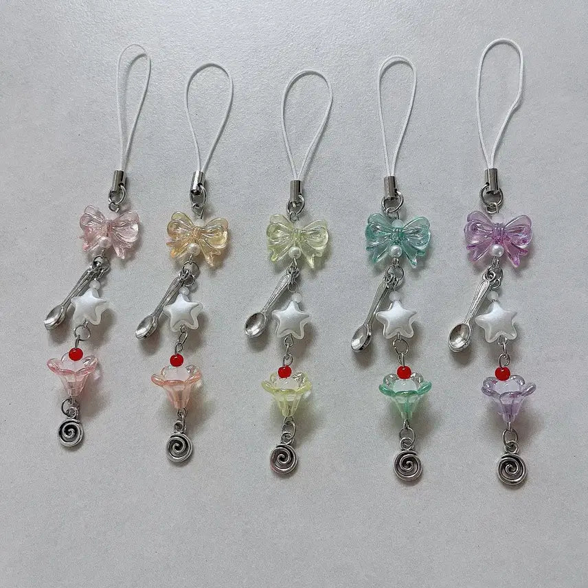 [BUNJANG] Parfait Charm Keychain Set (5 Types) / 파르페 키링 5종 세트
