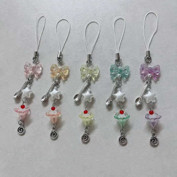 [BUNJANG] Parfait Charm Keychain Set (5 Types) / 파르페 키링 5종 세트