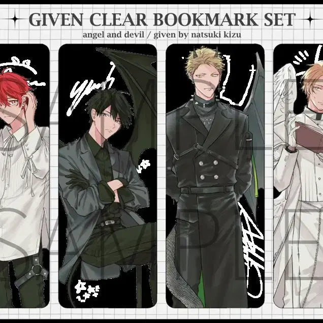 [BUNJANG] Given Clear Bookmark Angel &amp; Devil Ver. (Sealed) / (미개봉) 기븐 클리어 북마크 책갈피 엔젤과 데빌 ver / 비엘