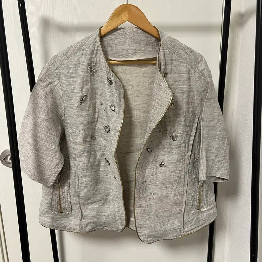 [BUNJANG] Linen Jacket with Decorative Details / 린넨 자켓 (장식 디테일) 1284