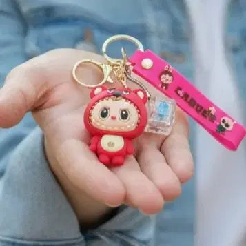 [BUNJANG] Labubu Keyring and LED Blue Switch 1-Keycap Keyring / 라부부키링과LED1구키캡키링