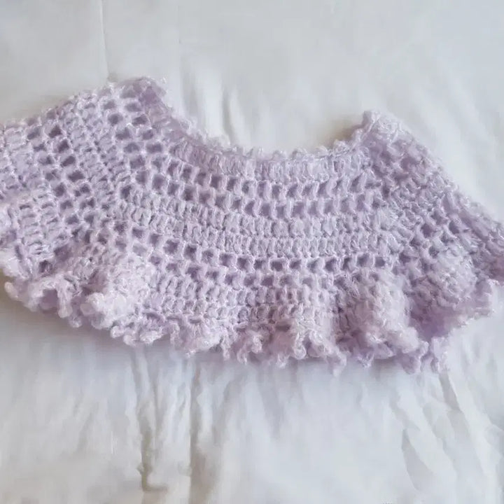 [BUNJANG] Lavender Crochet Cape Collar / 라벤더 크로셰 케이프 카라  (뜨개,코바늘)