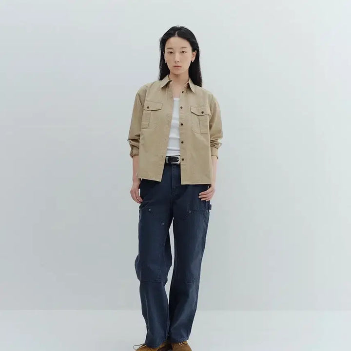 [BUNJANG] ISHII Bio Washed Work Shirt (Beige) / ISHII Bio Washed Work Shirts (Beige)