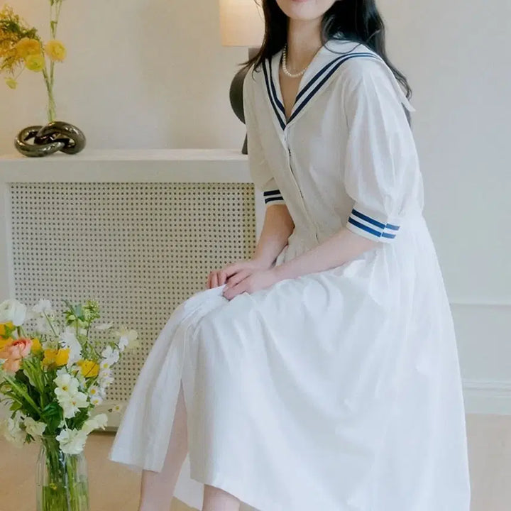 [BUNJANG] Bvocabaca Sailor Long Dress / 보카바카 롱 원피스 / 세일러원피스 데이트룩