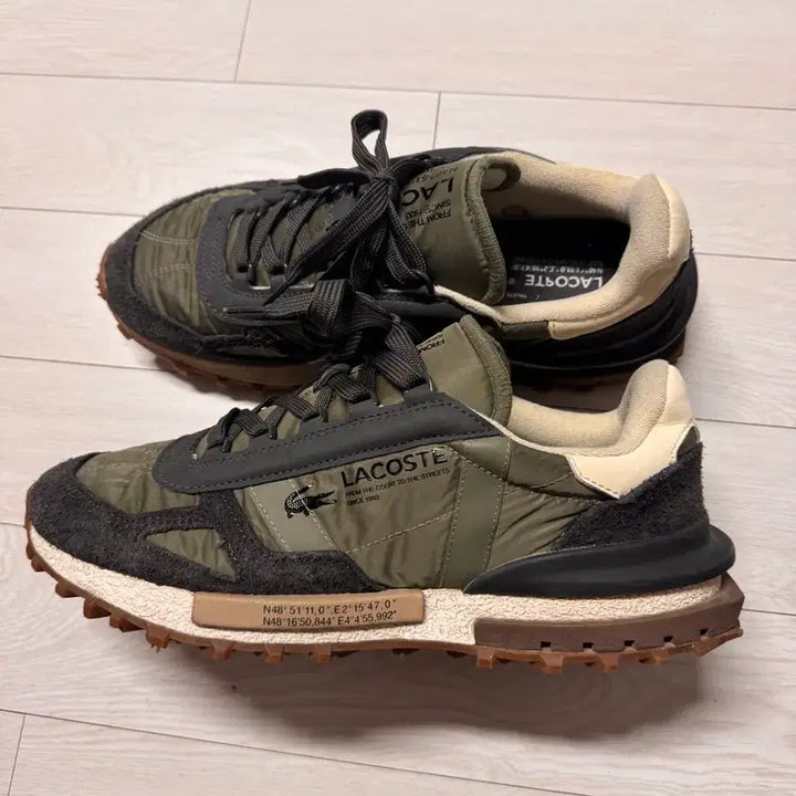 [BUNJANG] Lacoste Olive Khaki Sneakers / 라코스테 올리브 카키 스니커즈 285