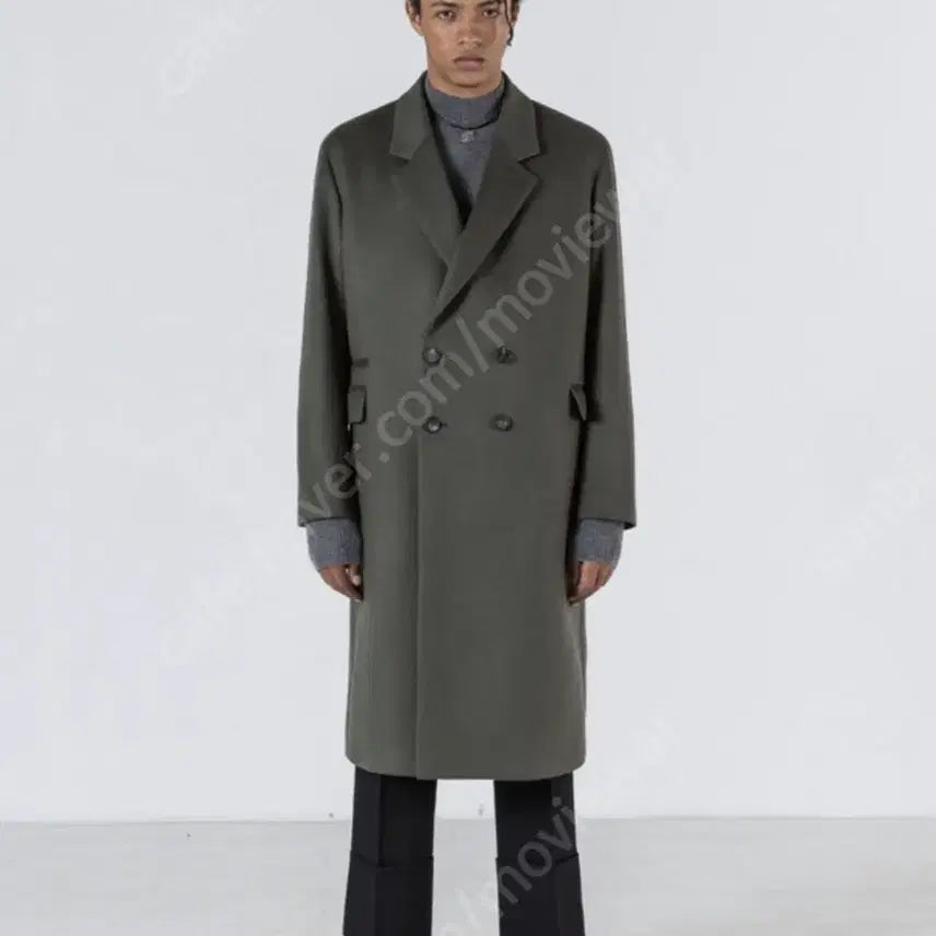 [BUNJANG] Bellier Cashmere 30 Double Coat Olive L / 벨리에 캐시30 더블코트 올리브 L