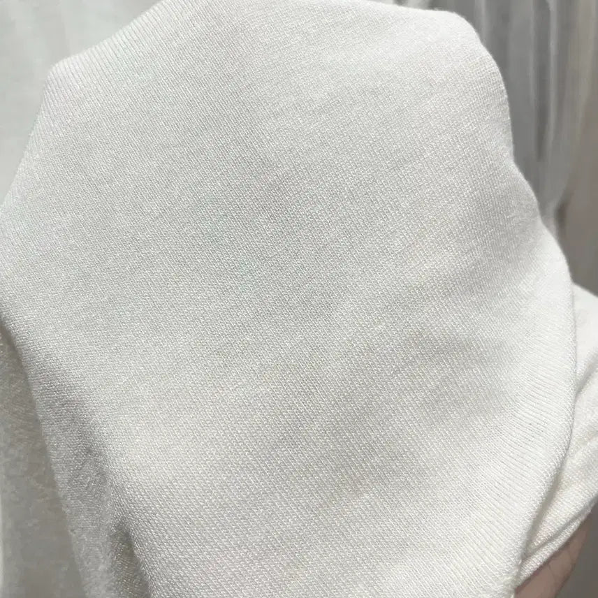 [BUNJANG] Sheer Puff Sleeve Spandex Knit Top / 시스루 퍼프 소매 스판 니트