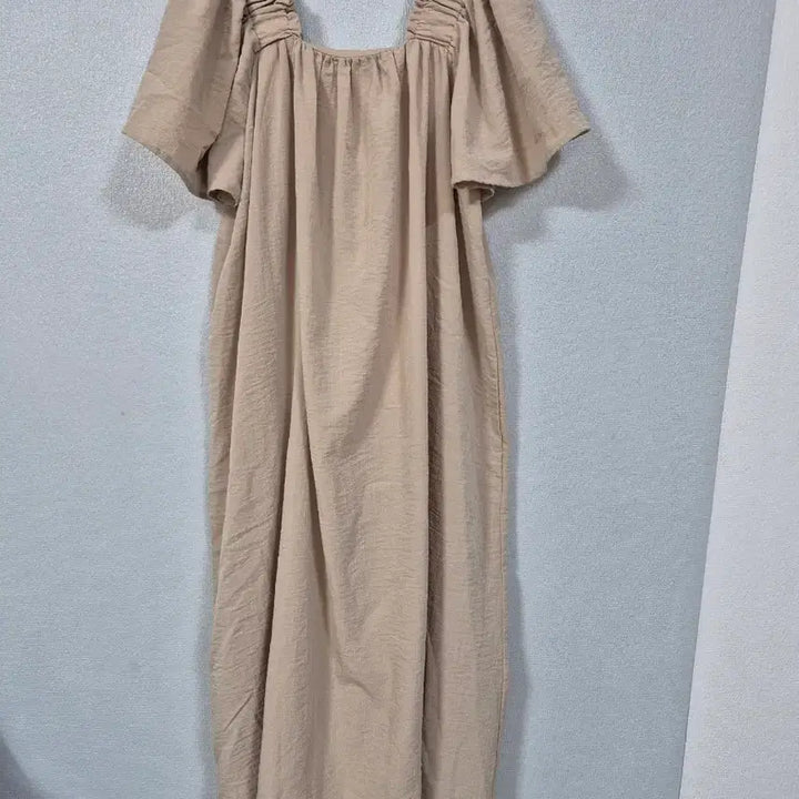 [BUNJANG] Square Neck Puff Sleeve Linen Dress / 퍼프소매 스퀘어넥 린넨 원피스 66