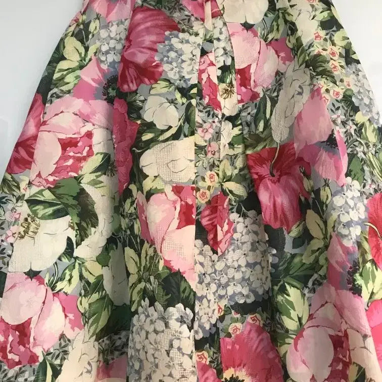 [BUNJANG] Bonpoint Preju Floral Pattern Silk Skirt / 레니본 쁘레쥬 스커트
