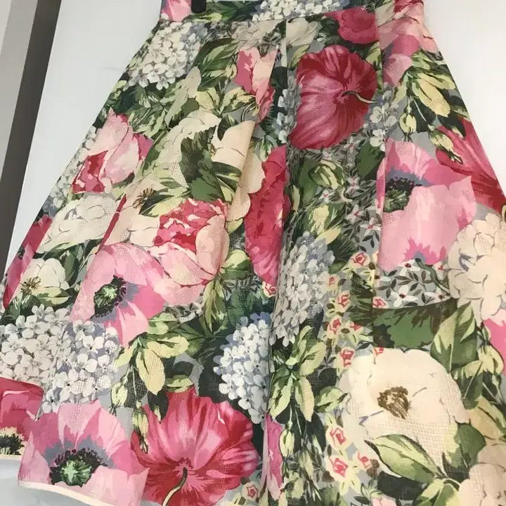 [BUNJANG] Bonpoint Preju Floral Pattern Silk Skirt / 레니본 쁘레쥬 스커트