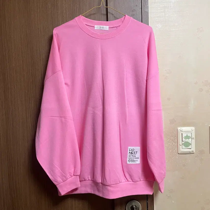 [BUNJANG] Pink Sweatshirt T-Shirt / 핑크 맨투맨 티셔츠