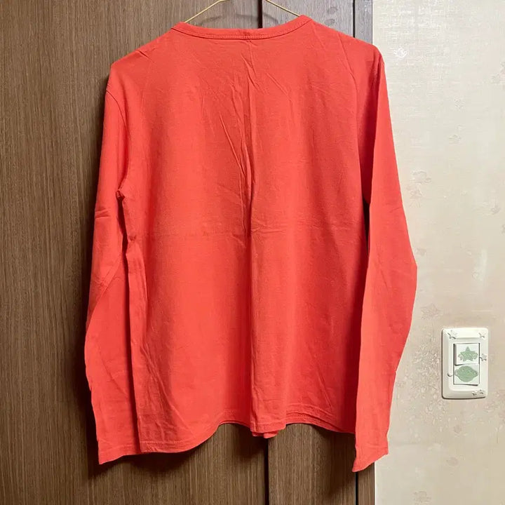 [BUNJANG] Orange Printing Long Sleeve T-Shirt / 오렌지 주황색 프린팅 긴팔 티셔츠 긴팔티