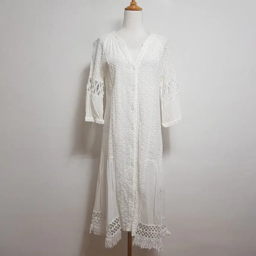 [BUNJANG] XuanWen White Dress Size 66 / 9443/XuanWen 여 66사이즈 화이트원피스/내옷방