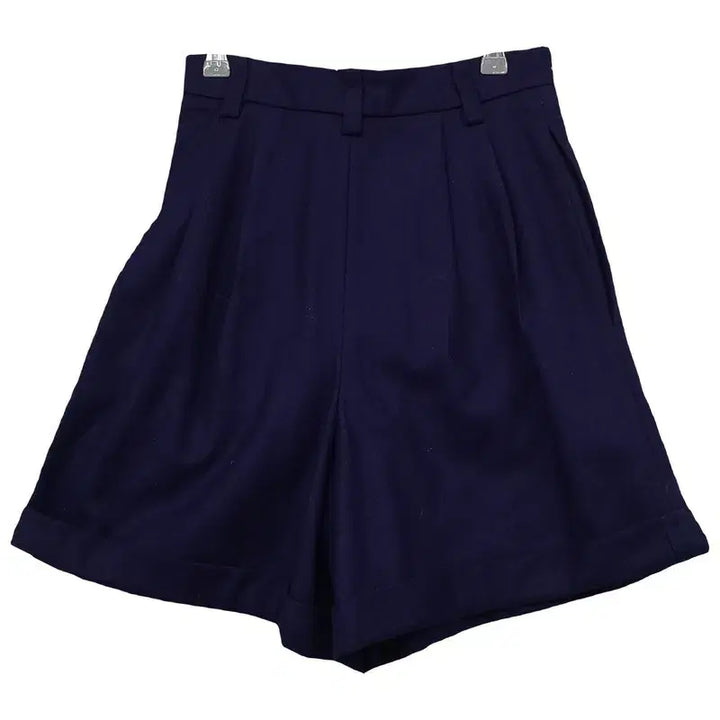 [BUNJANG] CHLOE High-Waisted Pumpkin Navy Wool Shorts / 끌로에 하이웨스트 펌킨 네이비 반바지 61-90