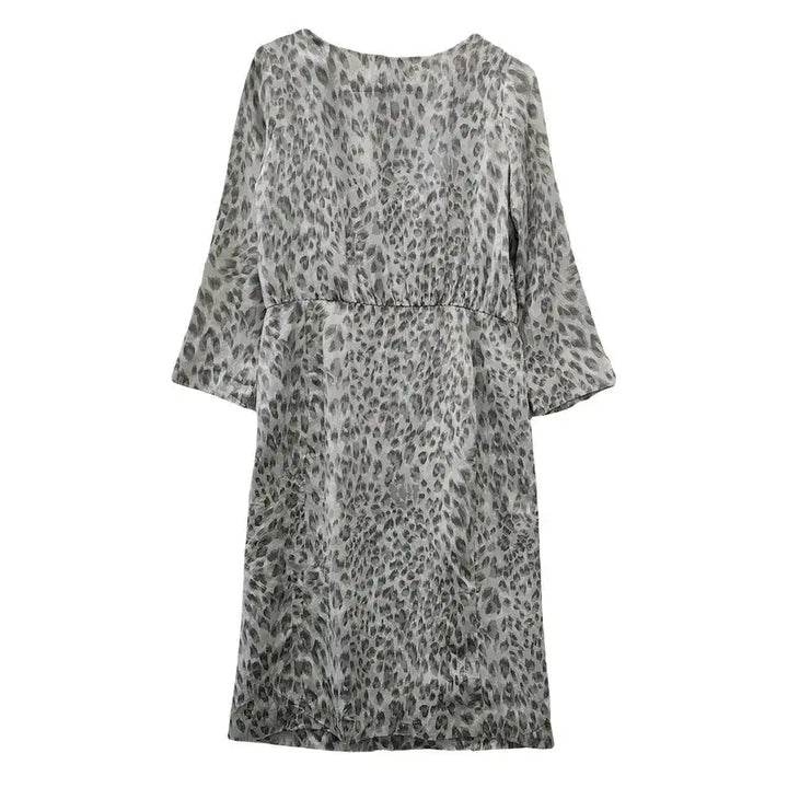 [BUNJANG] ALPHA CUBIC Vintage Leopard Light Gray Dress / ALPHA CUBIC 빈티지 실버 레오파드 라이트 그레이 원피스