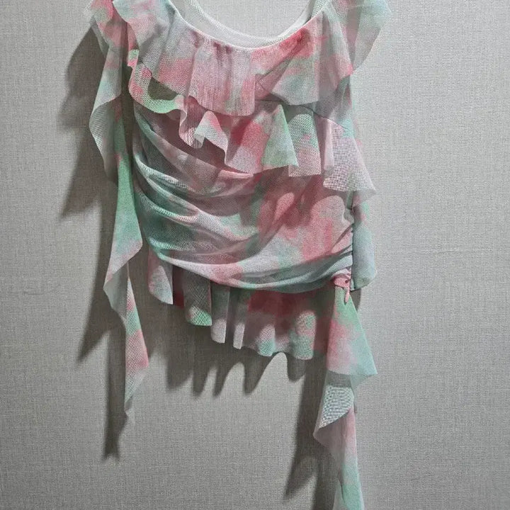 [BUNJANG] KIP Chiffon Layered Tube Top Blouse / 키프 쉬폰 캉캉 튜브탑 블라우스 핑크/민트 , 블루 컬러 새상품