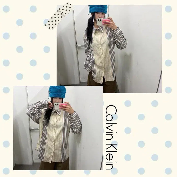 [BUNJANG] Calvin Klein Striped Shirt / 캘빈클라인 스트라이프셔츠