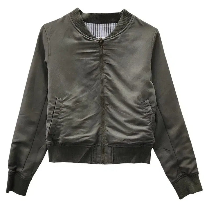 [BUNJANG] Vintage Casual Blouson Grey Jacket M / 빈티지 캐주얼 블루종 그레이 자켓 M