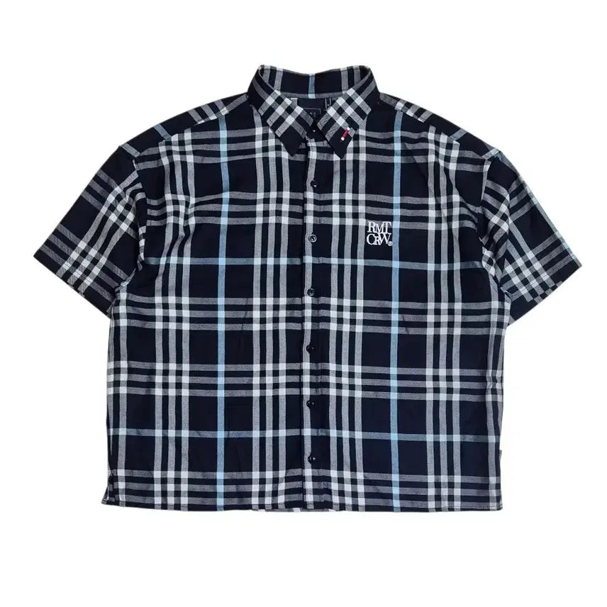[BUNJANG] Romantic Crown Check Short-Sleeve Shirt / 로맨틱크라운 체크 반팔셔츠