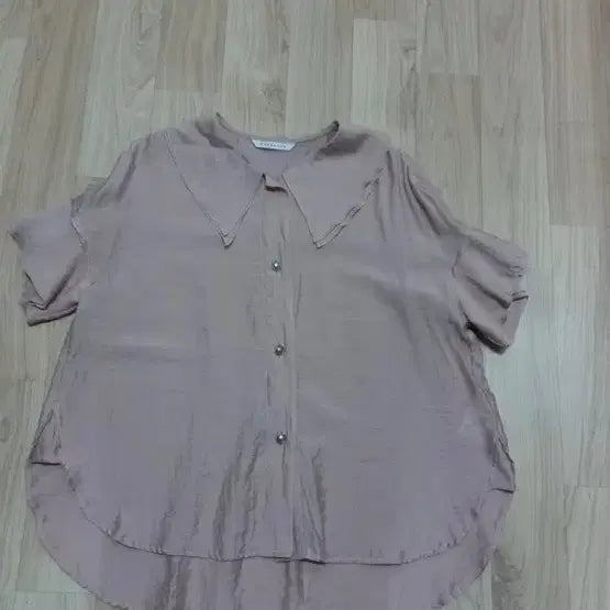 [BUNJANG] Lenibean Pink Beige Collar Blouse M / 레니본 핑크베이지 카라 블라우스 M