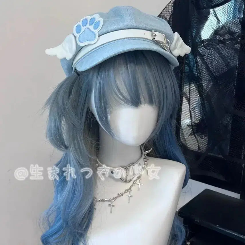 [BUNJANG] Yasu Style Winged Beret Hat (2 Colors) / 서브컬처 데일리 날개 장식 야스 스타일 베레모 모자(2컬러)