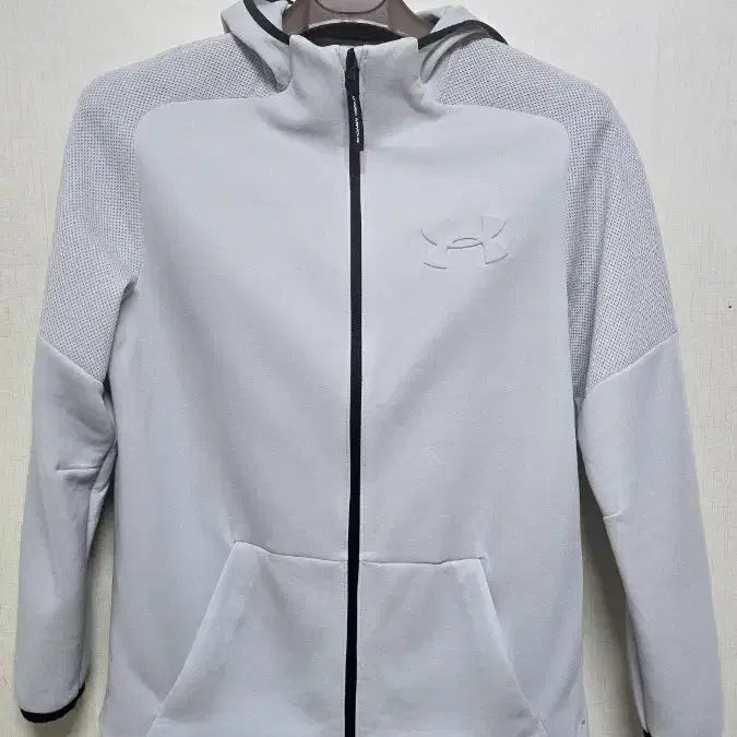 [BUNJANG] Under Armour Mesh Hooded Zip-Up Jacket - Light Grey / 언더아머 메쉬 후드 집업 자켓 그레이