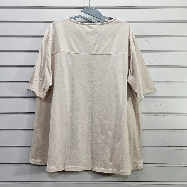 [BUNJANG] Beige Cotton Blend Color Block Blouse Size 99 / 연베이지 면혼방 배색 블라우스 99/보물찾기천사