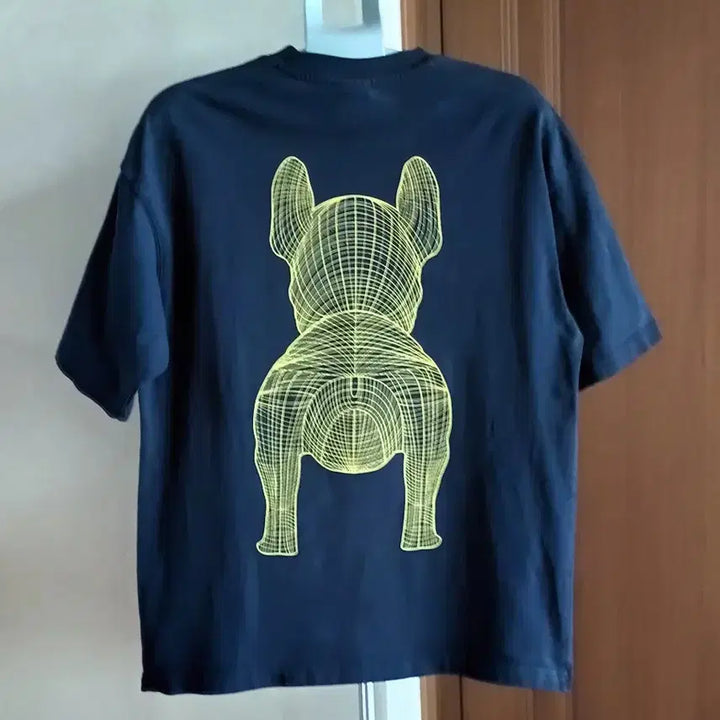 [BUNJANG] Life Work Navy Bulldog T-Shirt / 라이프워크 네이비 불독 반팔 티셔츠