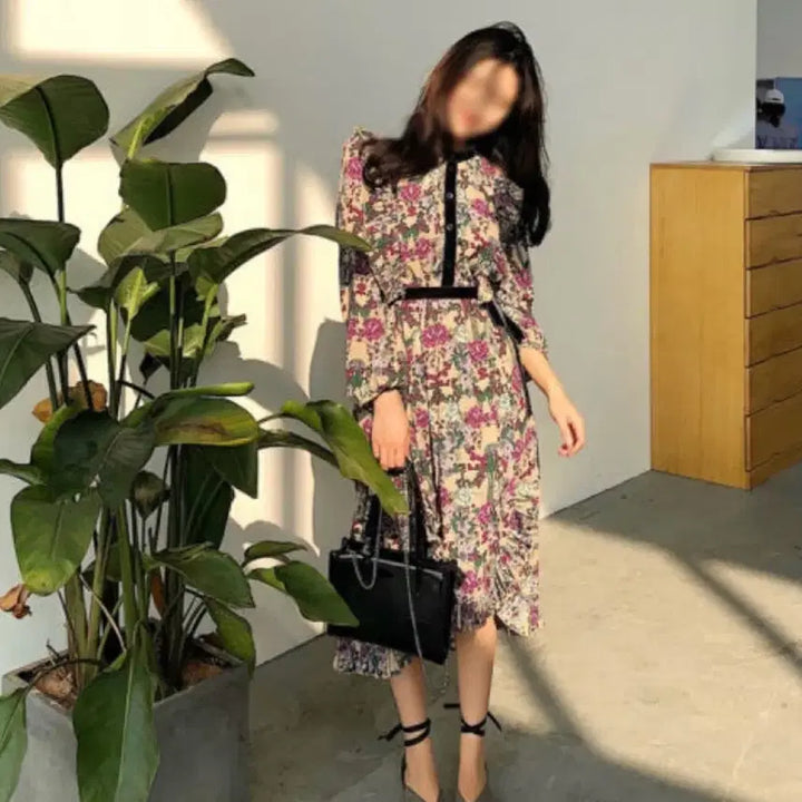 [BUNJANG] Flower Long Dress / 플라워 롱원피스